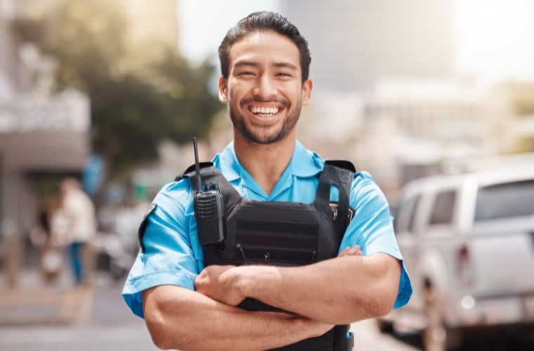 Smiling police officer